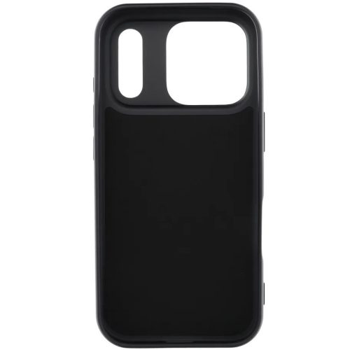 Apple iPhone 17 Pro Max, Szilikon tok, stand, telefontartó gyűrű, Roar Amber, fekete