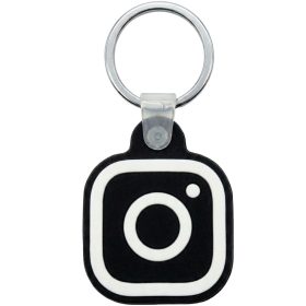   Közösségi média kulcstartó, NFC chippel, Instagram logóval, NFC Keychain, fekete/fehér