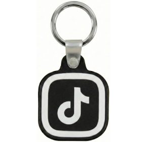   Közösségi média kulcstartó, NFC chippel, TikTok logóval, NFC Keychain, fekete/fehér