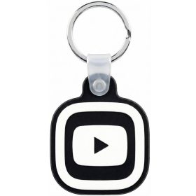   Közösségi média kulcstartó, NFC chippel, Youtube logóval, NFC Keychain, fekete/fehér