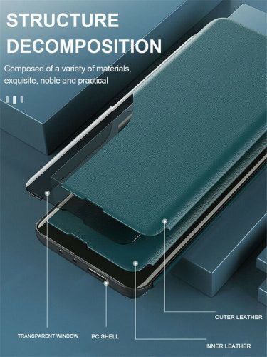 Samsung Galaxy A15 4G / A15 5G SM-A155F / A156B, Oldalra nyíló tok, stand, hívás mutatóval, Wooze FashionBook, piros