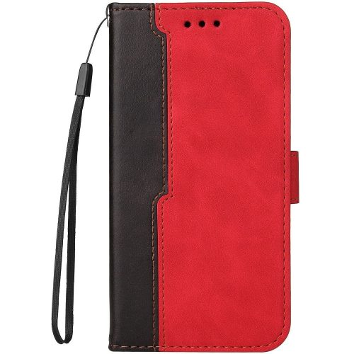 Samsung Galaxy A15 4G / A15 5G SM-A155F / A156B, Oldalra nyíló tok, stand, kártyatartóval, kézpánttal, Wooze Colour Wallet, piros