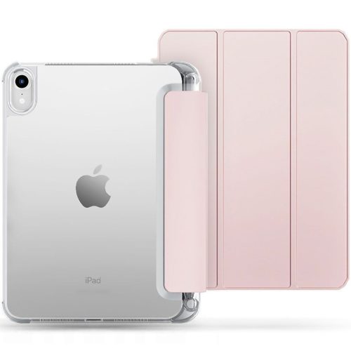 Apple iPad 10.9 (2022) / iPad 11 (2025), mappa tok, közepesen ütésálló, érintőceruza tartó, érintőceruza nélkül, átlátszó hátlap, Smart Case, TP SC Pen Holder Hybrid, rózsaszín