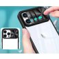 Apple iPhone 12 / 12 Pro, Műanyag hátlap + szilikon keret, átlátszó akril hátlap, kamera védelem, Wooze Trendy, zöld