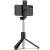 Prémium selfie bot, 19 - 70 cm, 360°-ban forgatható, exponáló gombbal, bluetooth-os, v4.0, tripod állvány funkció, világítással, R1S, fekete