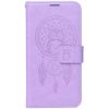 Samsung Galaxy A16 4G / A16 5G SM-A165F / A166B, Oldalra nyíló tok, kártyatartóval, kézpánttal, Álomfogó minta, Mezzo Book, mintás/lila
