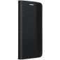 Samsung Galaxy A16 4G / A16 5G SM-A165F / A166B, Oldalra nyíló tok, stand, kártyatartóval, textil minta, Sensitive Book, fekete