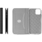 Samsung Galaxy A16 4G / A16 5G SM-A165F / A166B, Oldalra nyíló tok, stand, kártyatartóval, textil minta, Sensitive Book, fekete