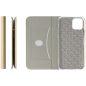 Samsung Galaxy A16 4G / A16 5G SM-A165F / A166B, Oldalra nyíló tok, stand, kártyatartóval, textil minta, Sensitive Book, arany