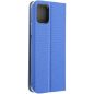 Samsung Galaxy A16 4G / A16 5G SM-A165F / A166B, Oldalra nyíló tok, stand, kártyatartóval, textil minta, Sensitive Book, kék