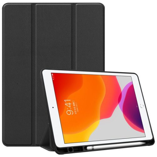 Samsung Galaxy Tab S9 FE (10.9) SM-X510 / X516B, mappa tok, érintőceruza tartó, érintőceruza nélkül, Trifold, Wooze Trifold Pencil Holder, fekete