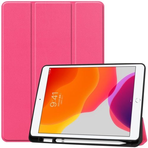 Apple iPad Air 13 (2024), mappa tok, érintőceruza tartó, érintőceruza nélkül, Smart Case, Wooze Trifold Pencil Holder, magenta