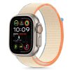 Apple Watch 4-6, SE, SE (2022) (38 / 40 mm) / Watch 7-9 (41 mm) / Watch 10 (42 mm), textíl pótszíj, nylon, állítható, légáteresztő, TP Nylon, krém