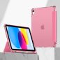 Apple iPad 10.9 (2022) / iPad 11 (2025), mappa tok, közepesen ütésálló, érintőceruza tartó, érintőceruza nélkül, színes átlátszó hátlap, Smart Case, TP SC Pen Holder Hybrid, magenta