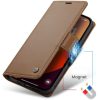 Samsung Galaxy S25 Plus SM-S936, Oldalra nyíló tok, stand, kártyatartóval, RFID technológiával, Wooze CaseME, barna