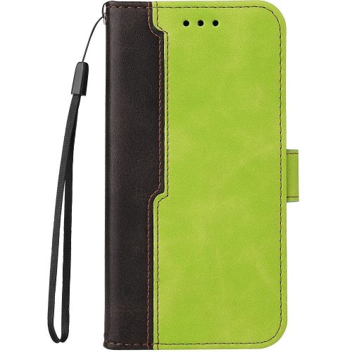 Samsung Galaxy S25 SM-S931, Oldalra nyíló tok, stand, kártyatartóval, kézpánttal, Wooze Colour Wallet, zöld