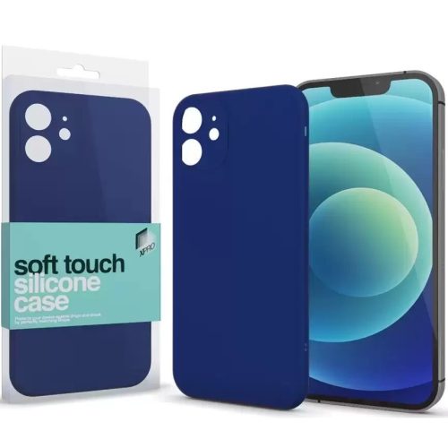 Apple iPhone 13 Pro, Szilikon tok, Xprotector Soft Touch Slim, sötétkék