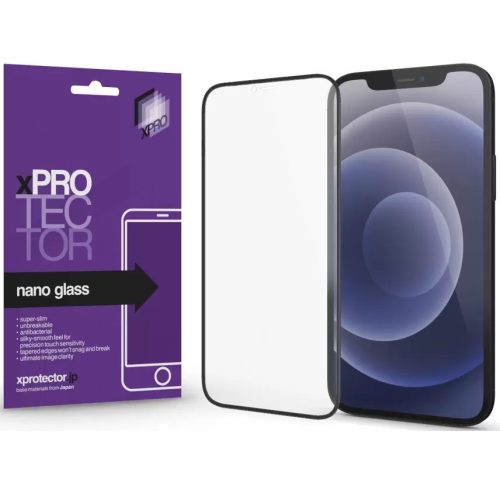 Xiaomi Redmi Note 13 Pro 5G / Poco X6 5G, Kijelzővédő fólia, ütésálló fólia (az íves részre is!), Tempered Glass (edzett üveg), Xprotector Nano Glass, fekete